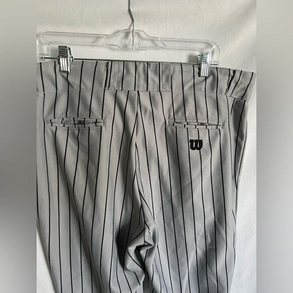 Wilson Men’s Baseball Pants White Black Stripe, Gray and Black stripe 2 pairs XL - Picture 12 of 13
